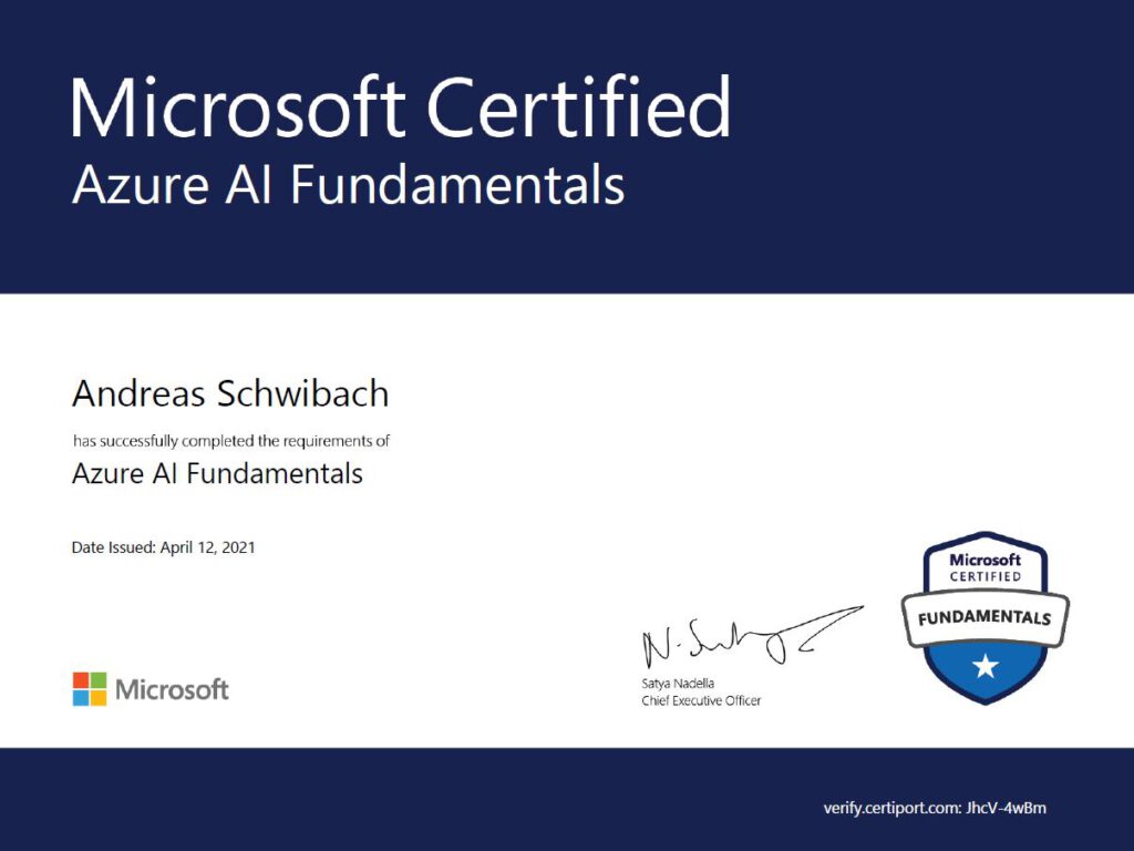 Microsoft Azure AI Fundamentals Zertifizierung