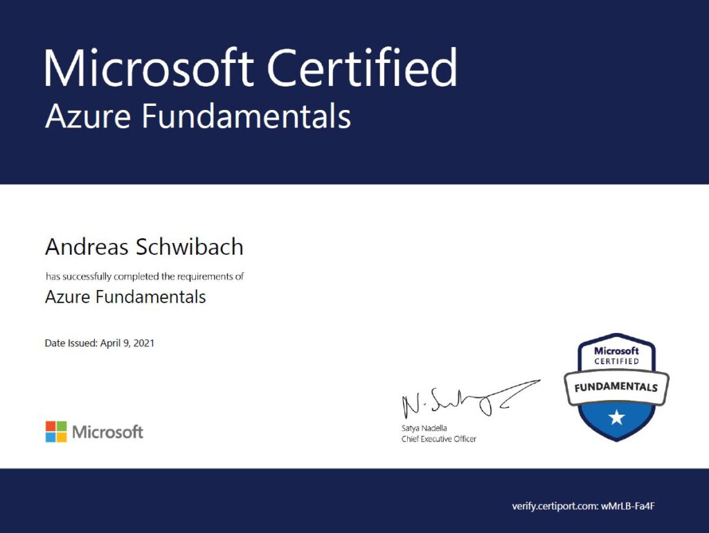 Microsoft Azure Fundamentals Zertifizierung