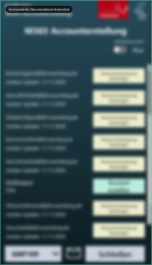 Anonymized screenshot of an M365 management overview